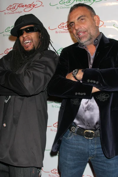 Lil Jon and Christian Audigier at the Ed Hardy Holiday Party. Ed Hardy Store, Hollywood, CA. 12-14-07 — 图库照片