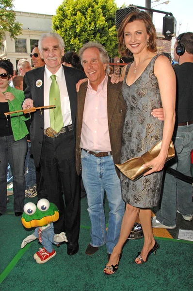 Herb McCallister com Henry Winkler e Brenda Strong — Fotografia de Stock