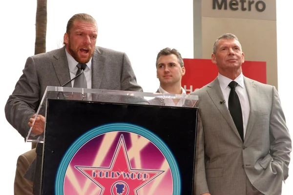 Triple H with Shane McMahon and Vince McMahon — Stock Photo, Image