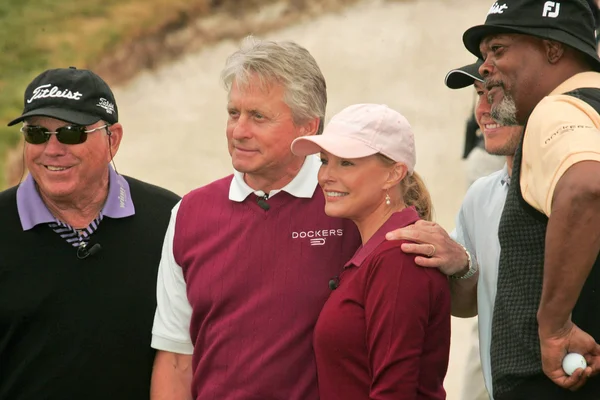 9 yıllık michael douglas ve arkadaşları ünlü golf etkinlik — Stok fotoğraf