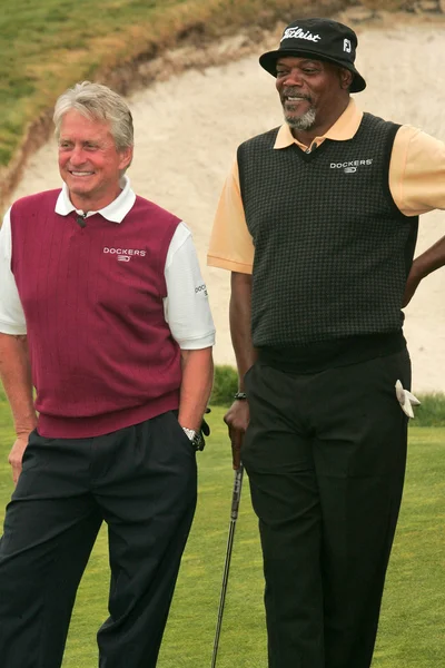 9 yıllık michael douglas ve arkadaşları ünlü golf etkinlik — Stok fotoğraf