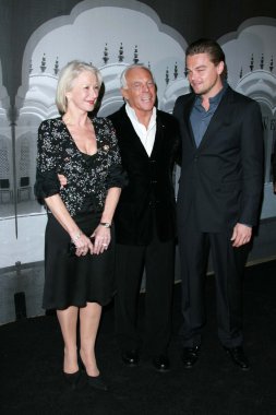 Helen mirren giorgio armani ve leonardo dicaprio ile