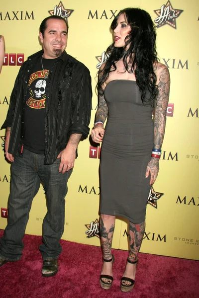 Kat Von D and guest at the LA Ink Premiere Party. The Sofitel Hotel, Los Angeles, CA. 08-06-07 — Stock Photo, Image