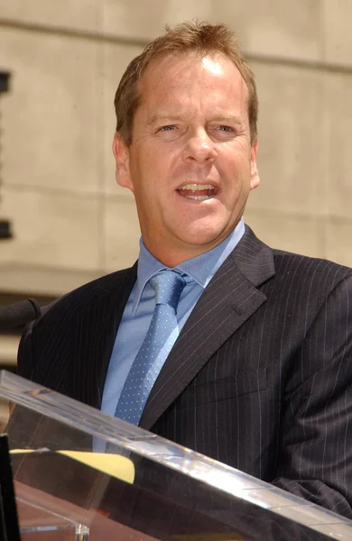 Kiefer Sutherland at the ceremony honoring Forest Whitaker with the 2,335th Star on the Hollywood Walk of Fame. Hollywood Boulevard, Hollywood, CA. 04-16-07 — Stock Photo, Image