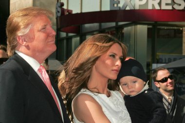 Donald Trump with Melania Trump and Barron Trump clipart