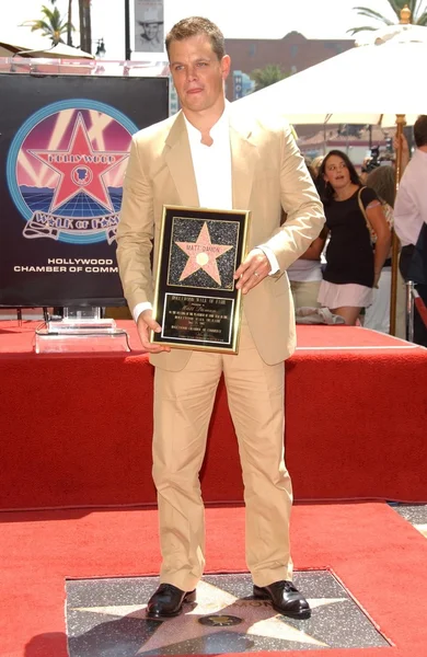 Звезда Мэтт Деймон на голливудской дорожке Fame Ceremony — стоковое фото