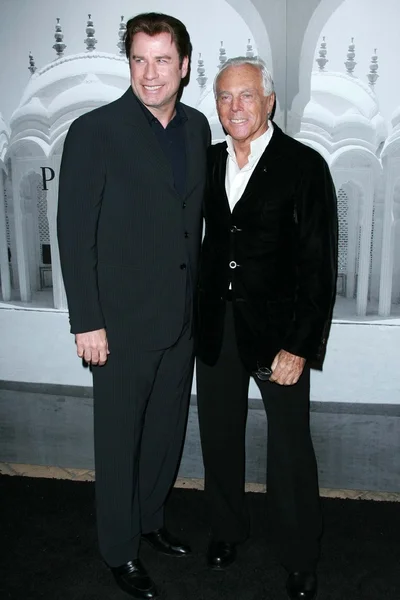 John travolta och giorgio armani — Stockfoto