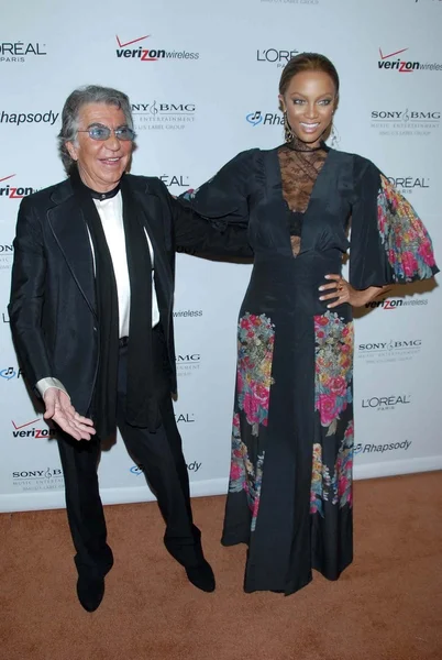 Roberto Cavalli et Tyra Banks — Photo