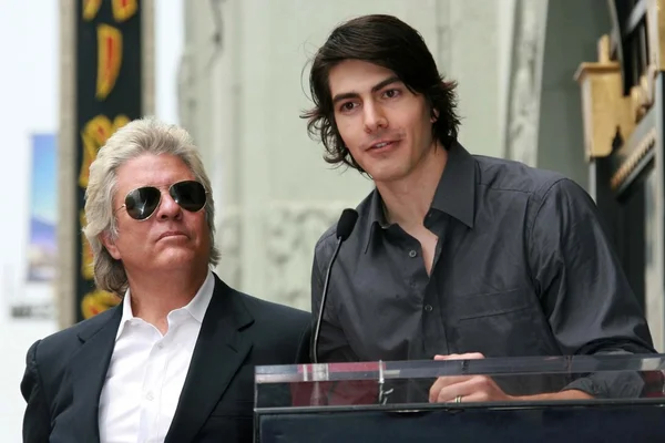 Jon peters i brandon routh — Zdjęcie stockowe