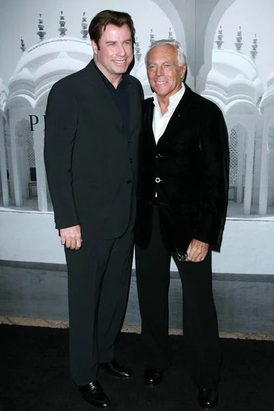 John Travolta e Giorgio Armani — Foto Stock