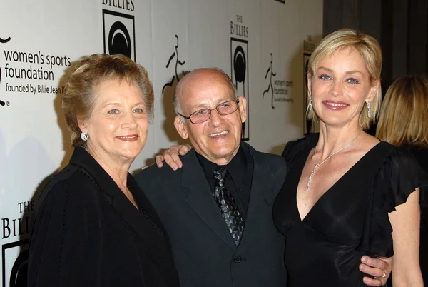 Sharon Stone and her parents — Stock Photo, Image