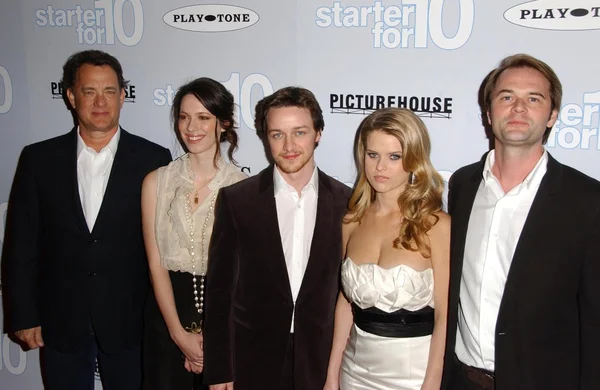 Tom Hanks, Rebecca Hall, James McAvoy, Alice Eve and Tom Vaughan — Stock Photo, Image