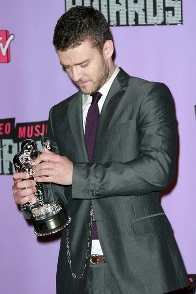 Justin Timberlake in the press room at the 2007 MTV Video Music Awards. The Palms Hotel And Casino, Las Vegas, NV. 09-09-07 — Stock Photo, Image