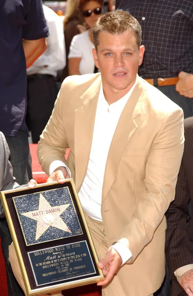 Matt Damon Star na cerimônia de caminhada da fama de Hollywood — Fotografia de Stock