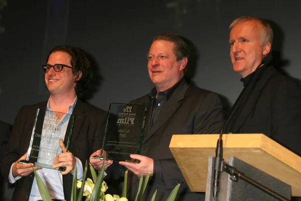 Davis Guggenheim con Al Gore e James Cameron — Foto Stock