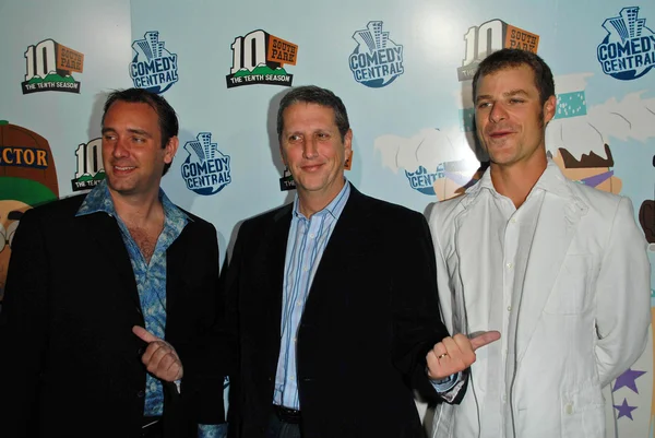 Trey Parker con Doug Herzog e Matt Stone — Foto Stock