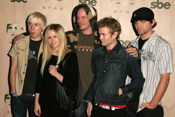 Deryck whibley ile avril lavigne ve onun grubu — Stok fotoğraf