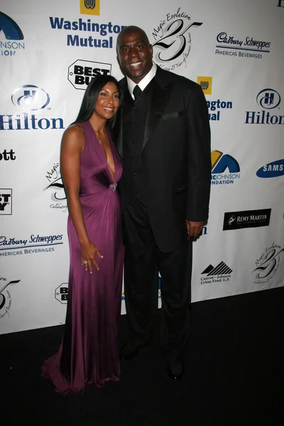 Cookie johnson und magic johnson — Stockfoto