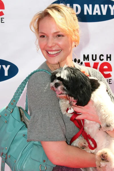 Katherine Heigl en la Old Navy Nationwide Search for a New Canine Mascot. Franklin Canyon Park, Beverly Hills, CA. 04-29-06 — Foto de Stock