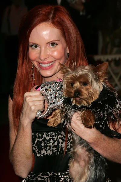 Phoebe Price and dog Henry — Stock Photo, Image