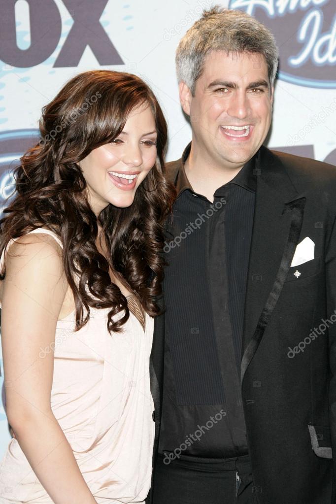 Katharine McPhee and Taylor Hicks in the press room at the American