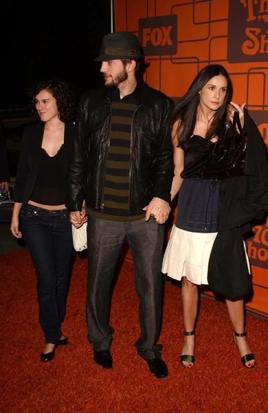 Rumer Willis com Ashton Kutcher e Demi Moore — Fotografia de Stock