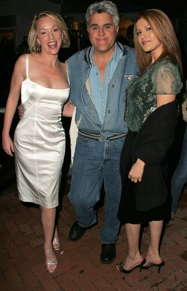 Anne-Marie Mogg com Jay Leno e Jenny McShane — Fotografia de Stock
