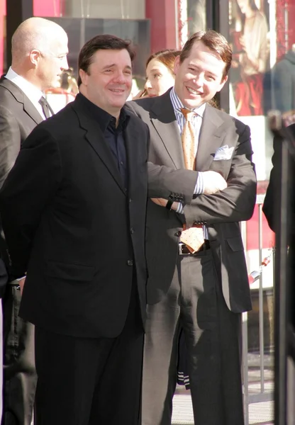 Matthew Broderick och Nathan Lane promenad av Fame ceremoni — Stockfoto