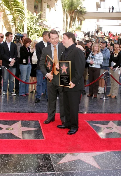 Matthew Broderick och Nathan Lane promenad av Fame ceremoni — Stockfoto