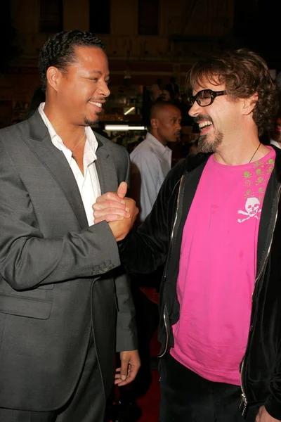 Terrence howard en robert downey jr — Stockfoto