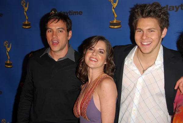 Tyler Christopher with Kelly Monaco and Scott Clifton — Stock Photo, Image
