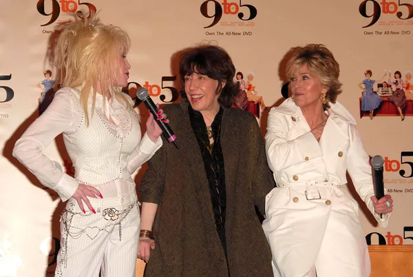 Dolly Parton med Lily Tomlin og Jane Fonda – stockfoto