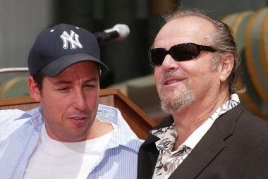 adam sandler ve jack nicholson sandlers, el ve ayak ceremoney Çin Tiyatrosu, hollywood, ca 05-17-05 Yazdır