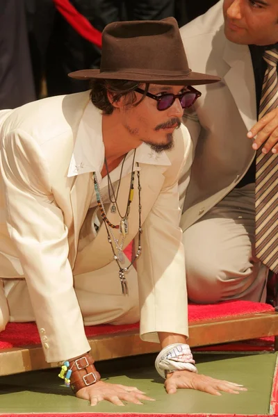 Johnny Depp Cerimonia della mano e dell'impronta — Foto Stock