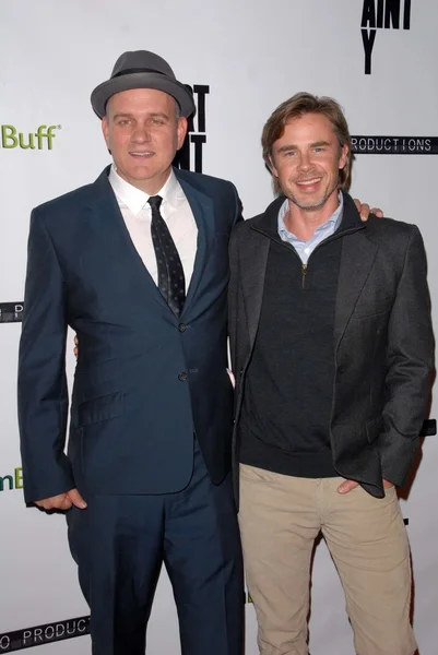 Mike O'Malley, Sam Trammell at the "Certainty" Los Angeles Premiere, Laemmle Music Hall, Beverly Hills, CA 11-27-12 — Stock Photo, Image