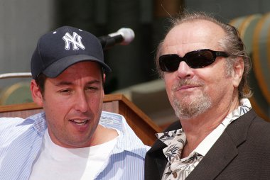 adam sandler ve jack nicholson sandlers, el ve ayak ceremoney Çin Tiyatrosu, hollywood, ca 05-17-05 Yazdır