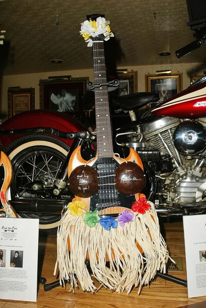 Rock The Cure Celebrity украсили гитары — стоковое фото