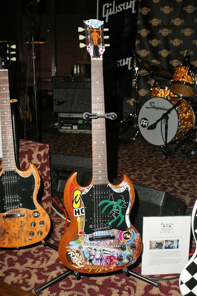 Sheryl Crow's custom decorated guitar — Stock Photo, Image