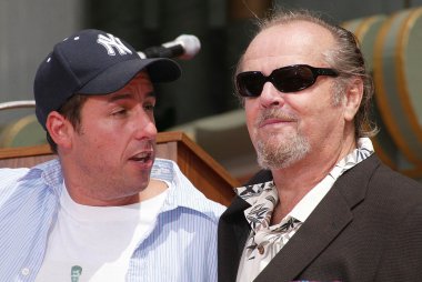 adam sandler ve jack nicholson sandlers, el ve ayak ceremoney Çin Tiyatrosu, hollywood, ca 05-17-05 Yazdır