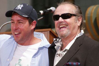 adam sandler ve jack nicholson sandlers, el ve ayak ceremoney Çin Tiyatrosu, hollywood, ca 05-17-05 Yazdır