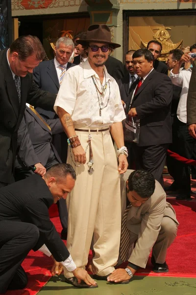 Johnny Depp Cerimonia della mano e dell'impronta — Foto Stock