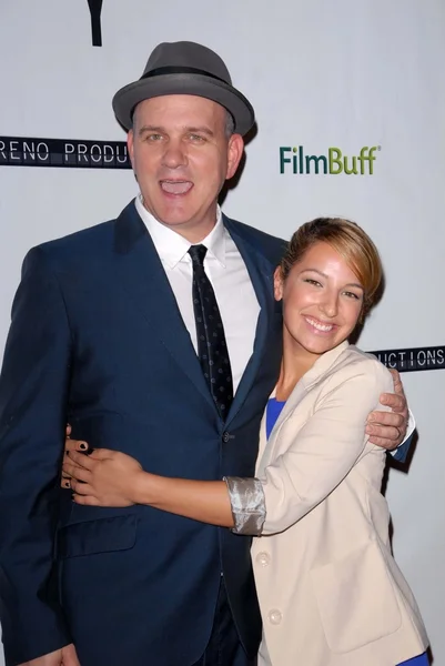 Mike O'Malley, Vanessa Lengies at the "Certainty" Los Angeles Premiere, Laemmle Music Hall, Beverly Hills, CA 11-27-12 — Stock Photo, Image