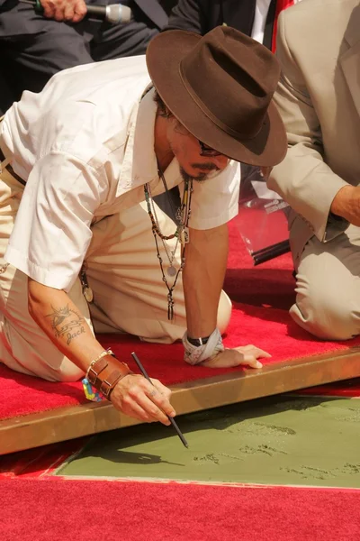 Johnny Depp Hand and Footprint Ceremony — Stock Photo, Image