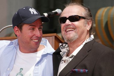 adam sandler ve jack nicholson sandlers, el ve ayak ceremoney Çin Tiyatrosu, hollywood, ca 05-17-05 Yazdır
