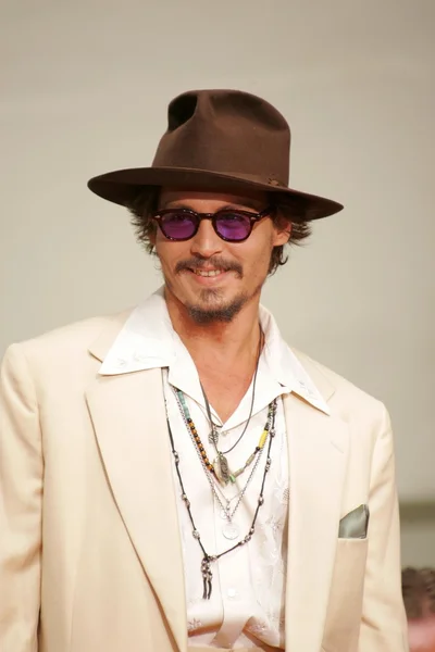 Johnny depp ruku a stopa obřad — Stock fotografie