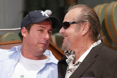 adam sandler ve jack nicholson sandlers, el ve ayak ceremoney Çin Tiyatrosu, hollywood, ca 05-17-05 Yazdır