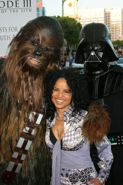 Chewbacca, Darth Vader y Victoria Rowell — Foto de Stock