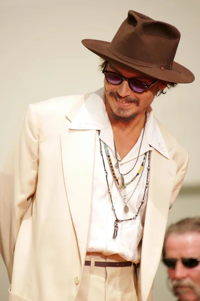 Johnny Depp Hand und Fußabdruck Zeremonie — Stockfoto