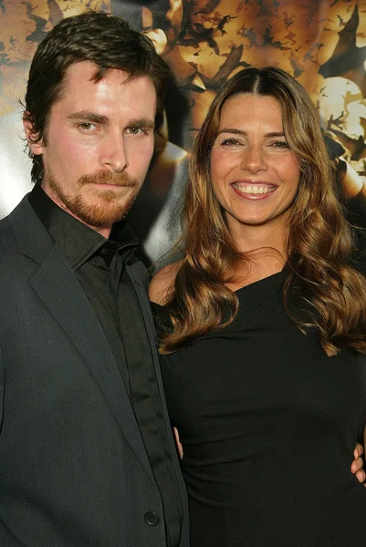 Christian Bale and wife — 스톡 사진