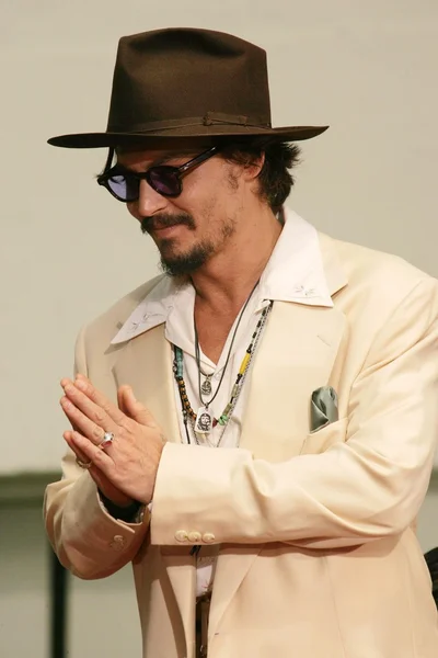 Johnny Depp Cerimônia de Mão e Pegada — Fotografia de Stock